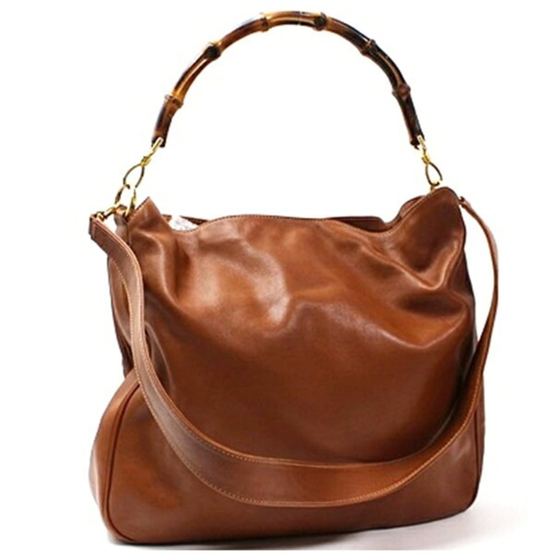 Gucci Bamboo Handbag Shoulder Bag Leather Brown Women's: --- Catalog ---Category: SizeSize (HxWxD): 33cm x 38cm x 9cm / 12.99'' x 14.96'' x 3.54''Category: DesignType: Handbag, Shoulder bagColor: BrownGender: Men,WomenMaterial: Leather Category: GeneralBran