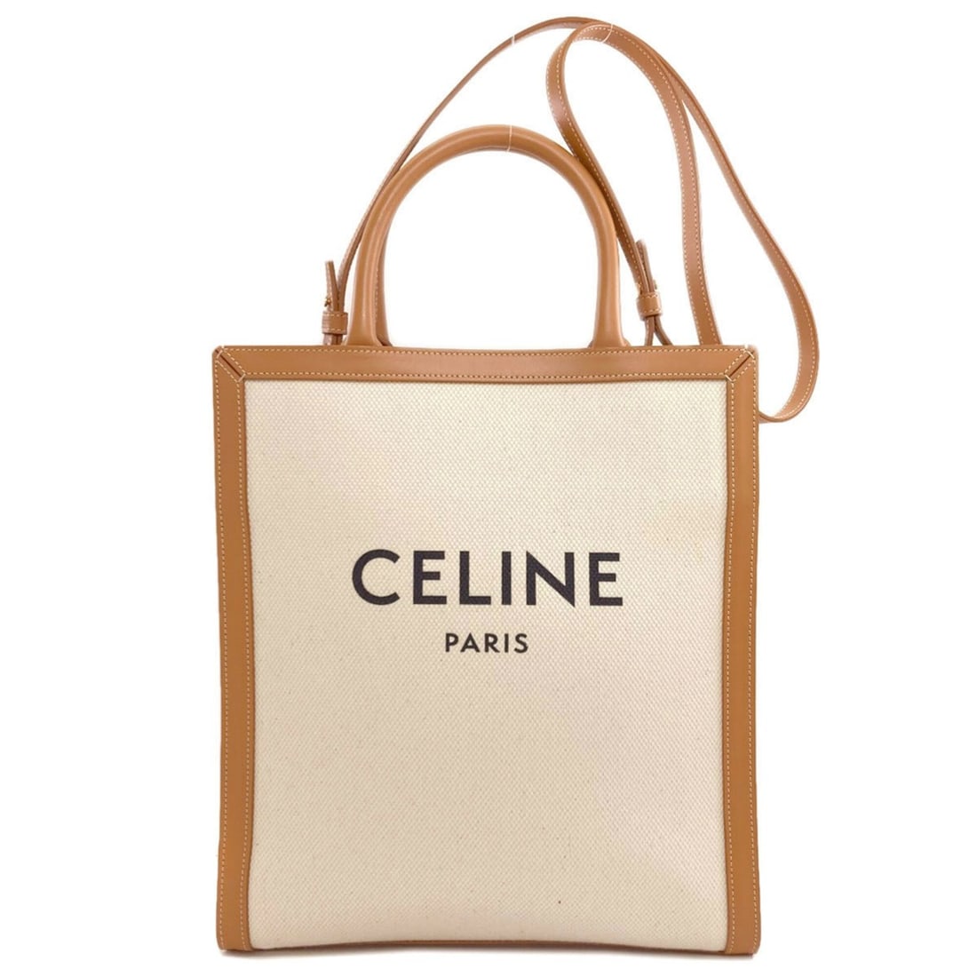 Celine Vertical Cabas 2-Way Handbag, Canvas/Calfskin, Women's CELINE (1 of 10)