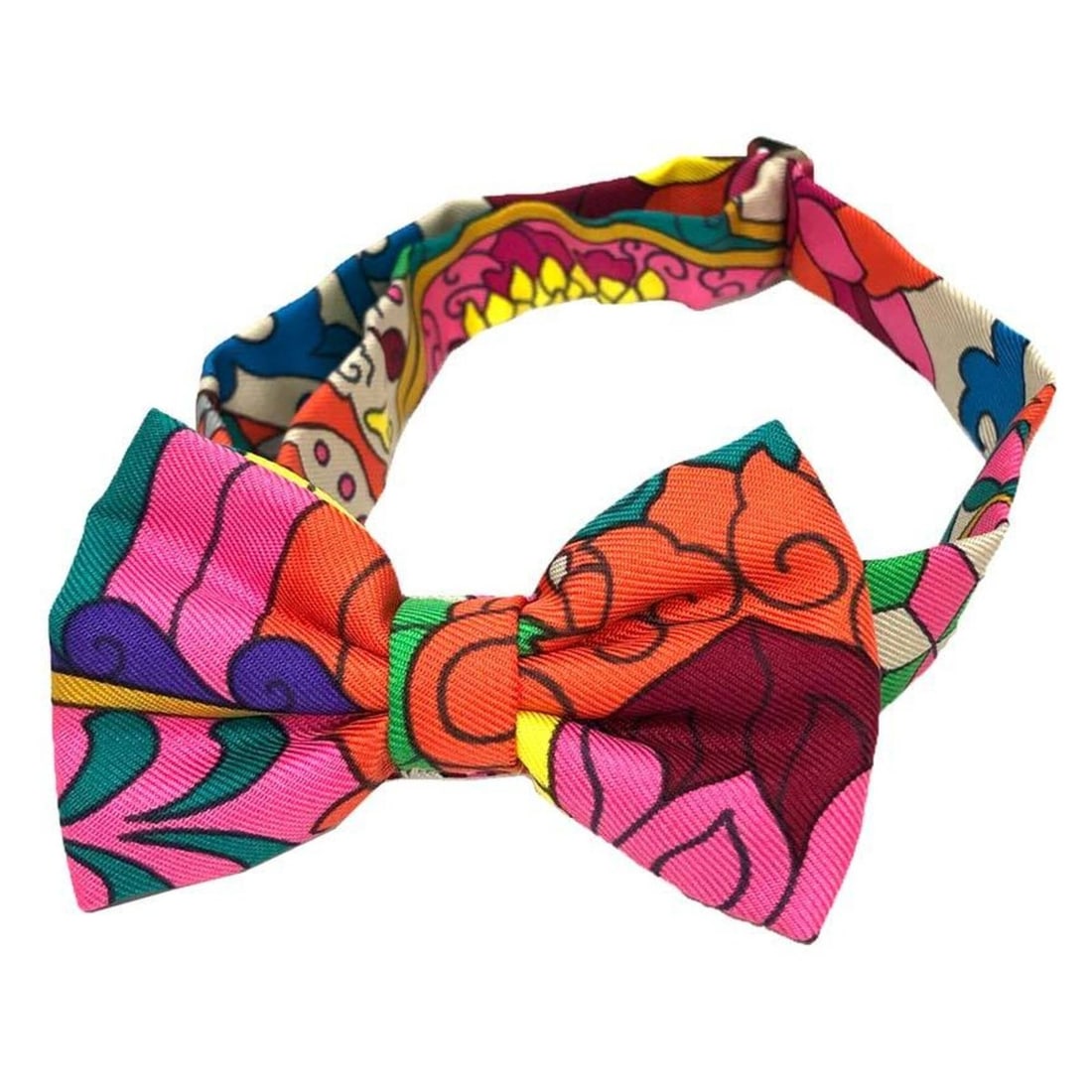 HERMES NOEUD PAPILLON Bow Tie Choker Bracelet Collection Imperiales Royal 100% Silk Men's Women's: --- Catalog ---Category: SizeTotal Length: 40cm / 15.74''Category: DesignType: Bow tieColor: Multi-colorGender: Men,WomenMaterial: Silk 100%Category: GeneralBrand: HermesCountry of Origin: France--- I