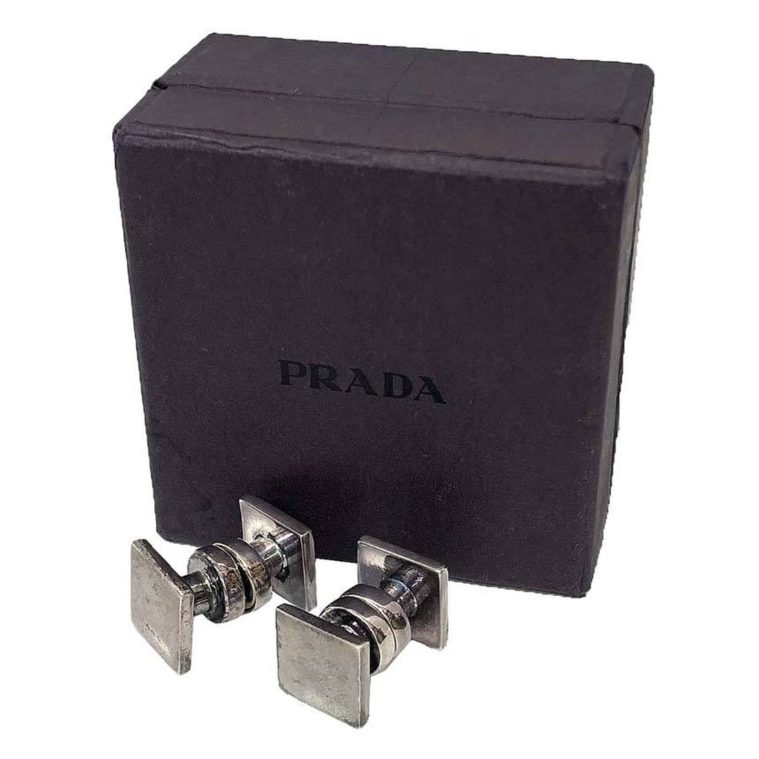 PRADA Cufflinks for Men, Silver - 2