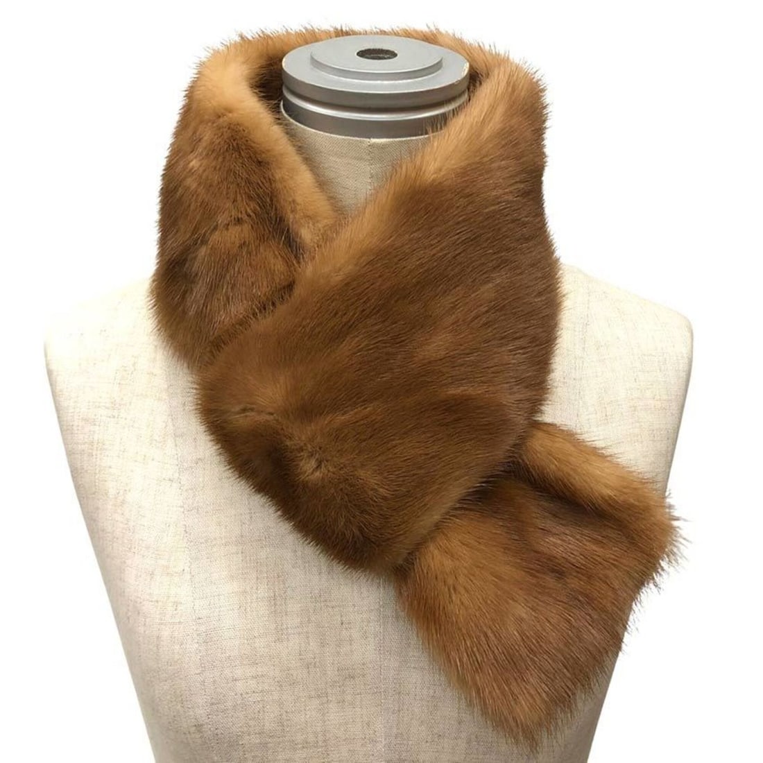 Loewe mink scarf/tippet in brown, for women. (1 of 11)