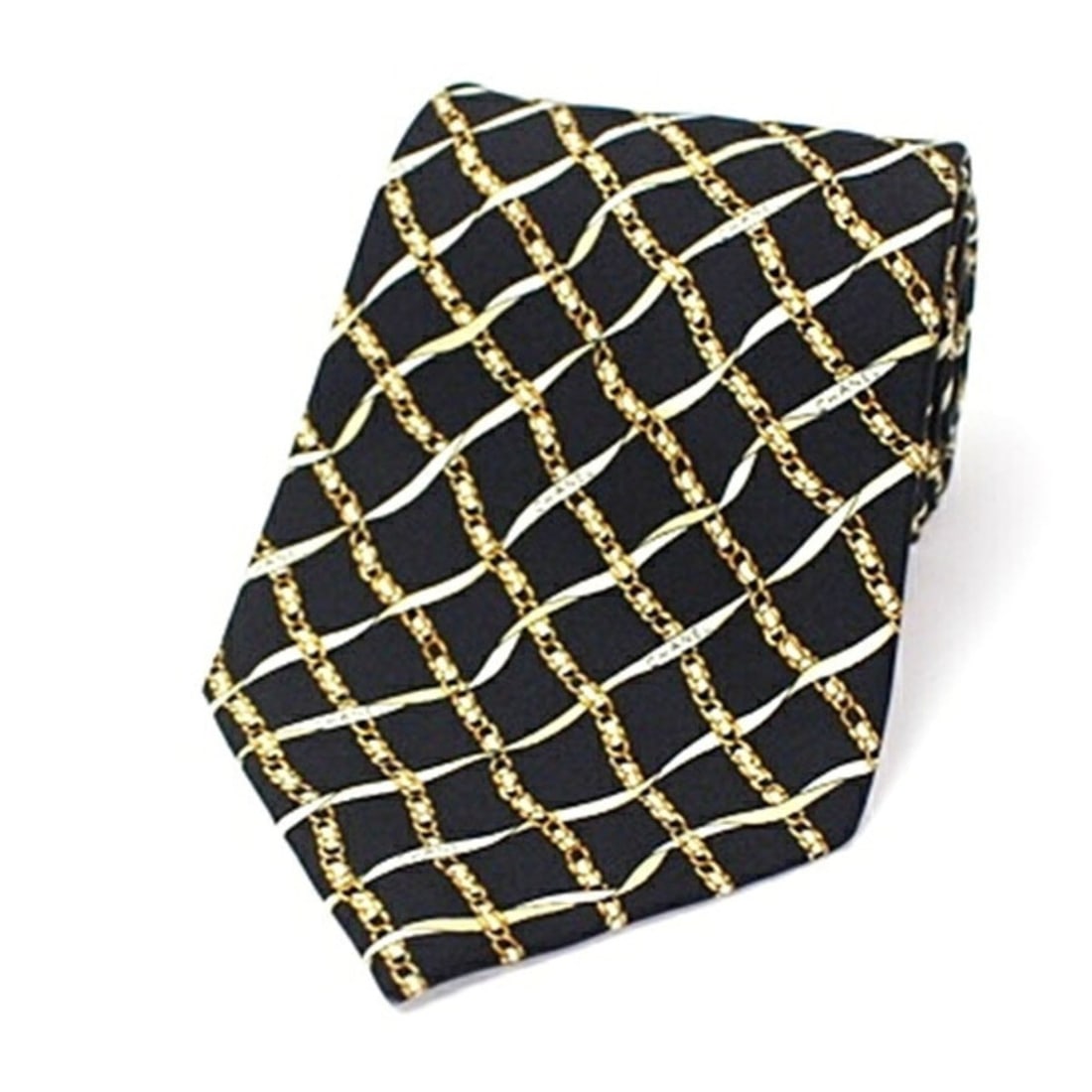 Chanel Silk Tie CHANEL Men's: --- Catalog ---Category: SizeWidth: 9.5cm / 3.74''Category: DesignType: CravatColor: Beige, BlackGender: Men,WomenMaterial: Silk Category: GeneralBrand: Chanel--- Item List ---Section: ConditionRankin