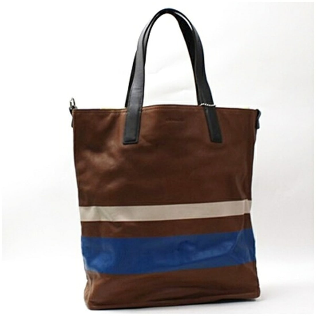 Coach Reversible Tote Bag, Leather x Canvas, Brown Blue, F70653, COACH, Women's, Fits A4 Sizes: --- Catalog ---Category: SizeSize (HxWxD): 38cm x 40cm x 11cm / 14.96'' x 15.74'' x 4.33''Category: DesignType: Tote bagColor: Blue, Brown, WhiteGender: Men,WomenMaterial: Leather , Canvas Category: G