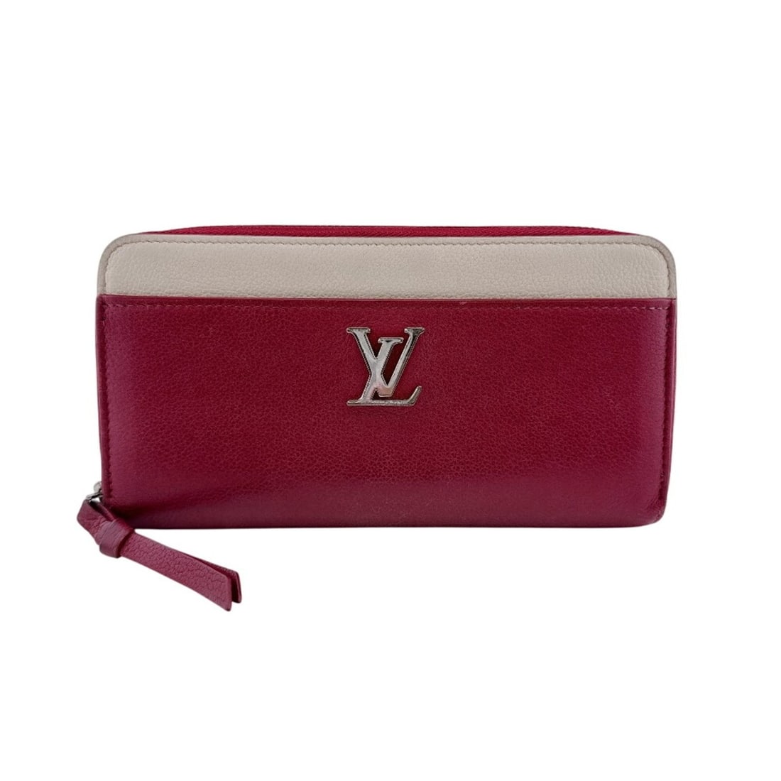 LOUIS VUITTON M63816 Zippy Lockme Round Zipper LV Logo Long Wallet Red: --- Catalog ---Category: SizeSize (HxWxD): 11.5cm x 19.5cm / 4.52'' x 7.67''Category: DesignType: Long wallet (bi-fold)Color: Gray, Red colorGender: WomenMaterial: Leather Leather/Fur Type: Calf leath