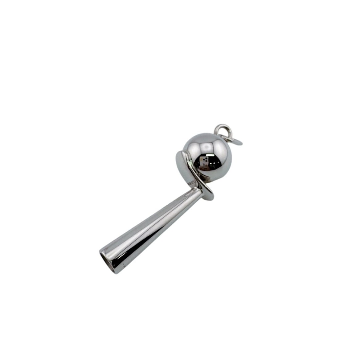 HERMES Curiosité Chiffre Necklace Pendant Whistle Charm Bag Silver: --- Catalog ---Category: SizePendant Size: 57mm x 17mm / 2.24'' x 0.66''Category: DesignColor: SilverGender: UnisexMaterial: MetalNecklace Type: PendantCategory: GeneralBrand: Hermes--- Item List ---S