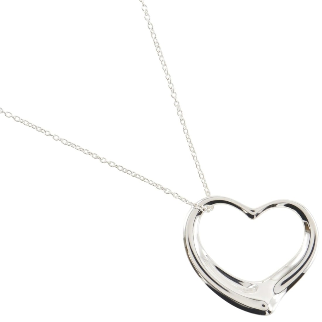 Tiffany & Co. Open Heart Large Necklace, designed by Elsa Peretti, 925 Sterling Silver, approx. (1 of 17)