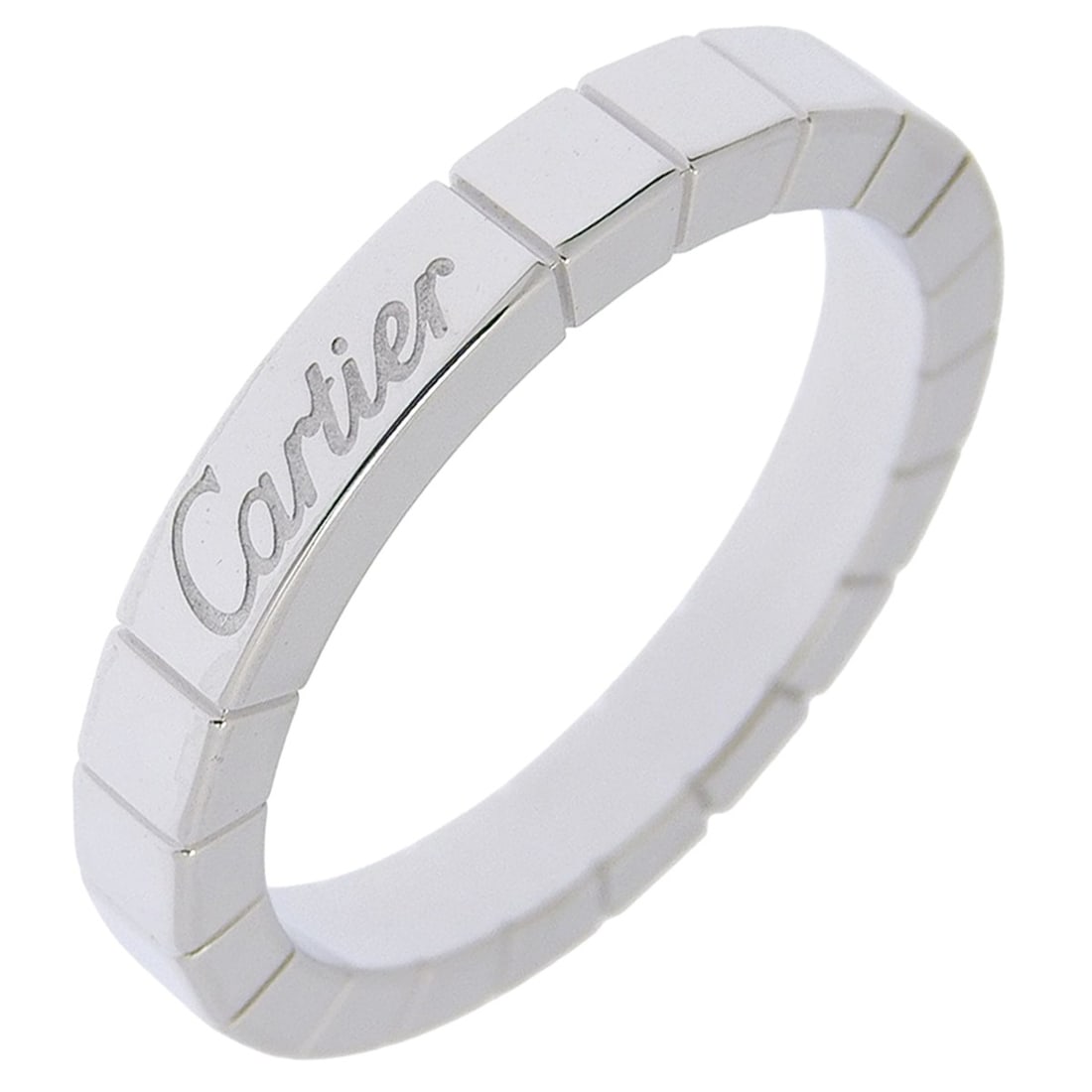 Cartier Lanieres ring, size 13, 18K white gold, approximately 6.5g, women's.: --- Catalog ---Category: SizeJP Size: 13US Size: 6.5Category: DesignType: Band ringGender: WomenMaterial: White gold (18K)Category: GeneralBrand: Cartier--- Item List ---Section: ConditionRanking: Ran