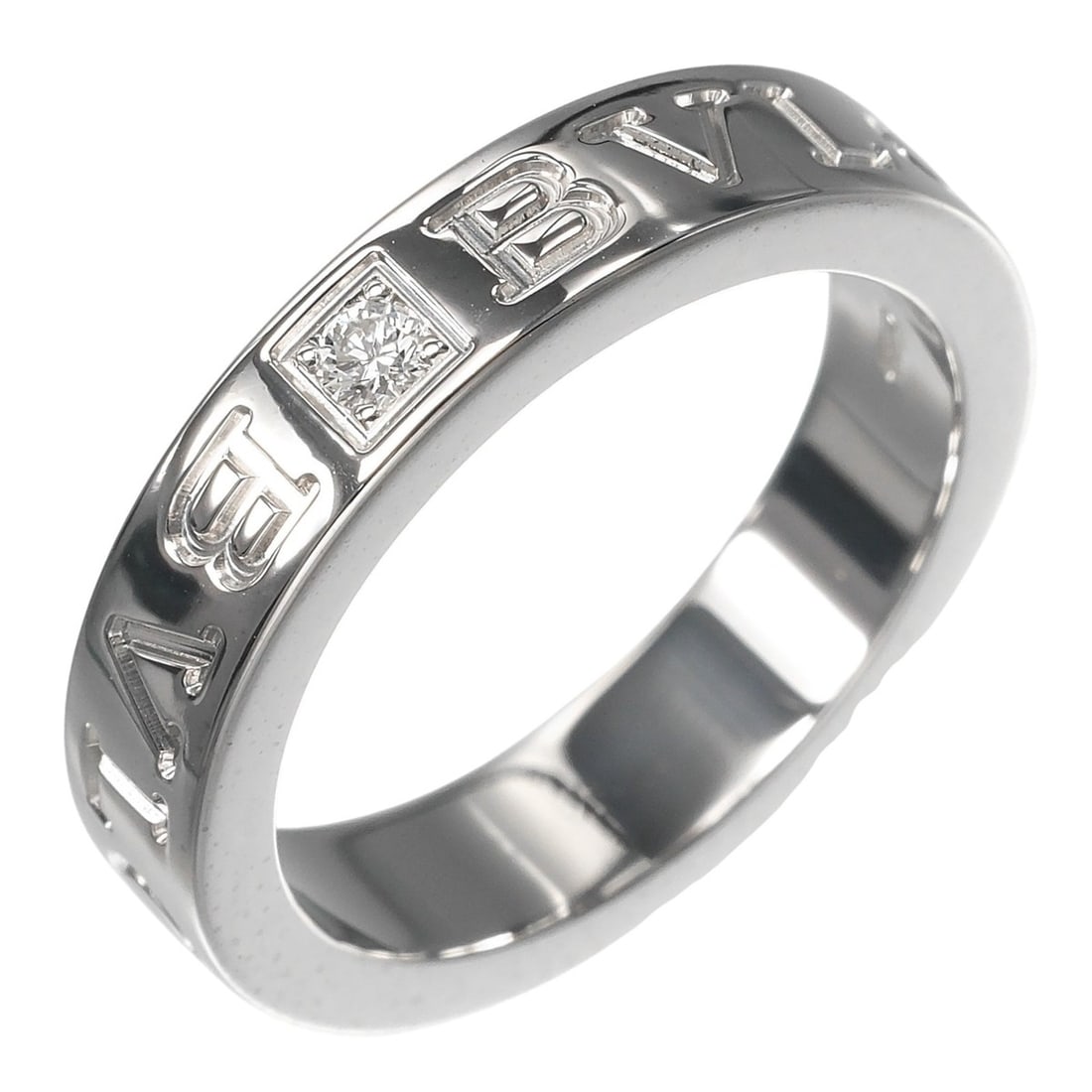 Bulgari B.ZERO1 Essential Ring, Size 8.5, 18K White Gold, Diamond, Approx. 6.3g, BVLGARI: --- Catalog ---Category: SizeJP Size: 8.5US Size: 4.5Category: DesignType: Band ringStone: DiamondGender: WomenMaterial: White gold (18K)Category: GeneralBrand: Bvlgari--- Item List ---Section: Condit