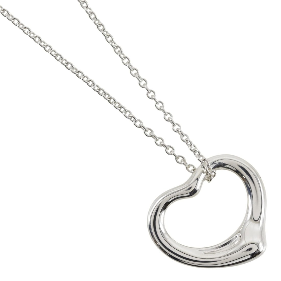 Tiffany & Co. Open Heart Necklace, Elsa Peretti design, Sterling Silver 925, approx. 2.5g, Unisex.: --- Catalog ---Category: SizePendant Size: 12mm x 15mm / 0.47'' x 0.59''Neck Circumference: 40.8 cm / 16.06''Category: DesignGender: Men,WomenMaterial: Silver 925Necklace Type: NecklaceCategory: Gener