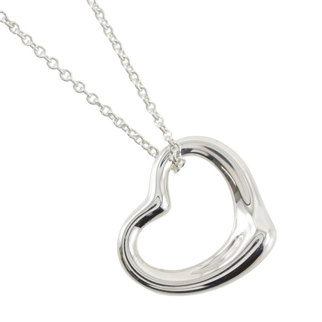 Tiffany & Co. Open Heart Necklace, Elsa Peretti design, Sterling Silver 925, approx. 6.4g, Unisex.: --- Catalog ---Category: SizePendant Size: 18mm x 19mm / 0.7'' x 0.74''Neck Circumference: 40.5 cm / 15.94''Category: DesignGender: Women,MenMaterial: Silver 925Necklace Type: NecklaceCategory: Genera