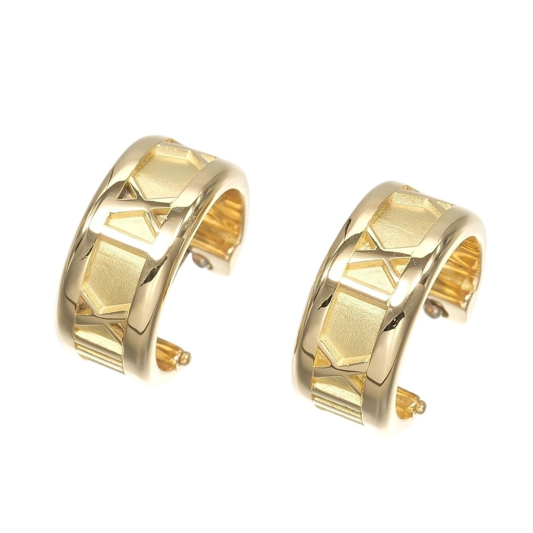 Tiffany & Co. Atlas Hoop Earrings, 18K Yellow Gold, Approx. 10.4g.: --- Catalog ---Category: SizeSize (HxWxD): 14.60mm x 7.00mm / 0.57'' x 0.28''Category: DesignType: Hoop earringsGender: WomenMaterial: Yellow gold (18K)Category: GeneralBrand: Tiffany--- Item List ---