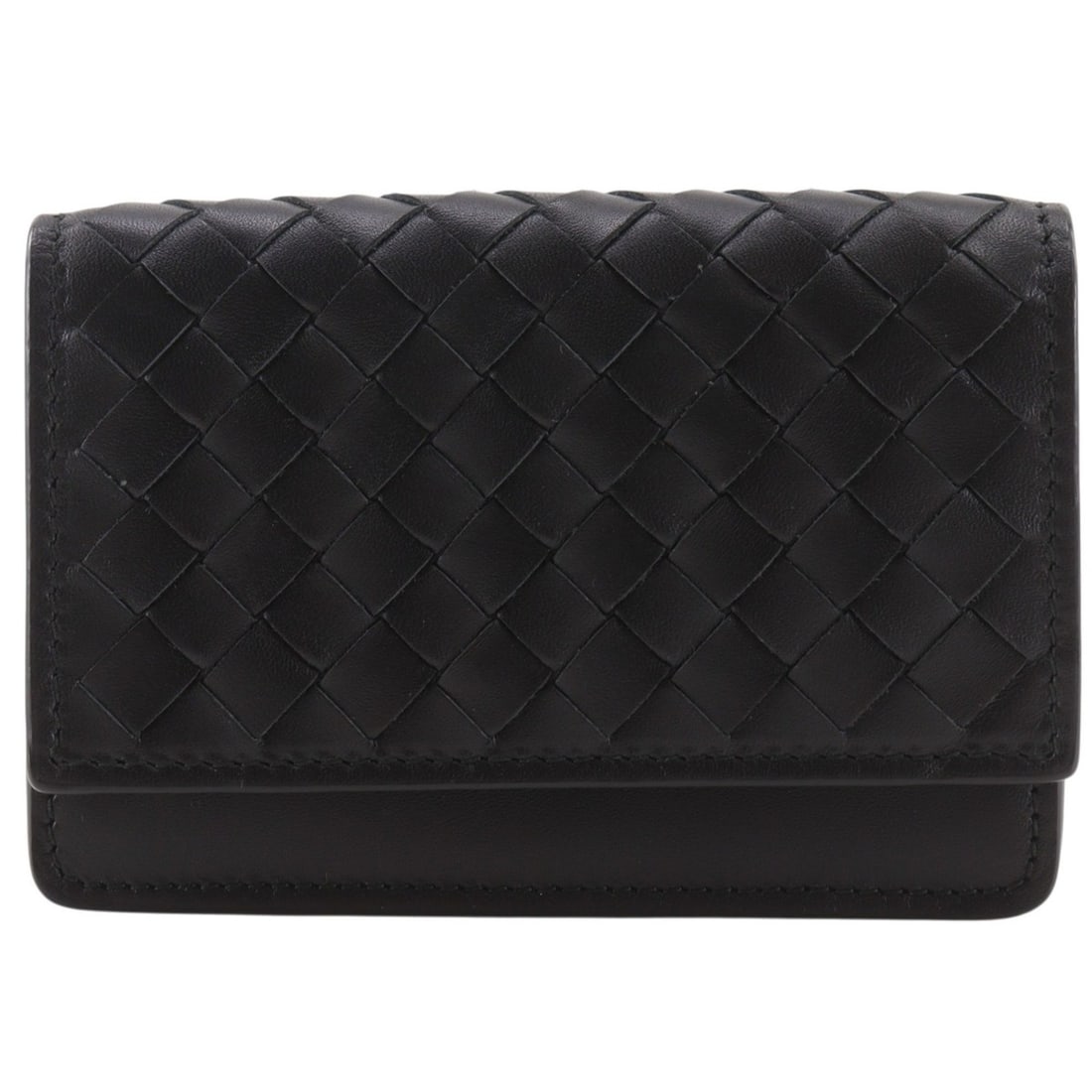 Bottega Veneta Intrecciato Business Card Holder/Card Case, Calfskin, Black, Unisex: --- Catalog ---Category: DesignType: Business card caseColor: BlackGender: Men,WomenMaterial: Leather Leather/Fur Type: CalfskinCategory: GeneralBrand: Bottega VenetaCategory: Physical PropertiesSize 
