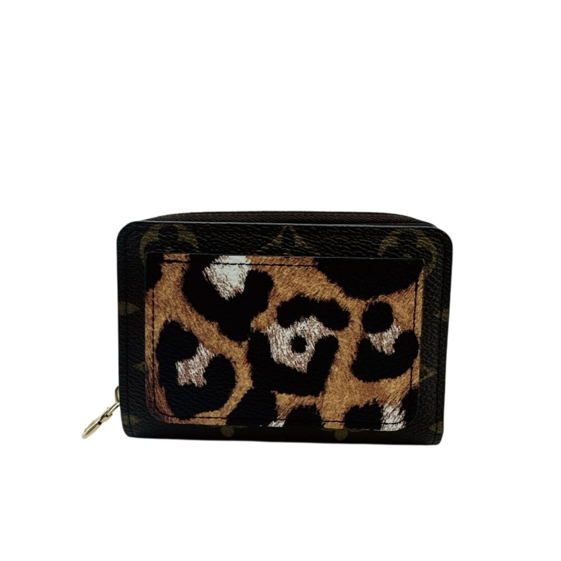 LOUIS VUITTON Louis Vuitton Portefeuille Lou Monogram Leopard Tri-fold Wallet Brown (1 of 11)