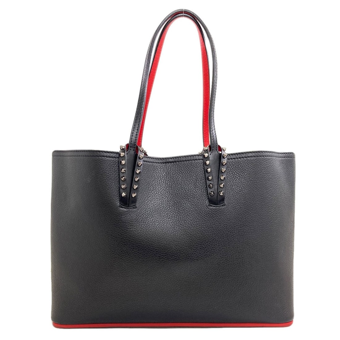 Christian Louboutin Cabata Calf Empire Tote Bag Leather Women's: --- Catalog ---Category: SizeSize (HxWxD): 24cm x 33.5cm / 9.44'' x 13.18''Category: DesignType: Tote bagColor: BlackGender: WomenMaterial: Leather Category: GeneralBrand: Christian Louboutin--- Item 