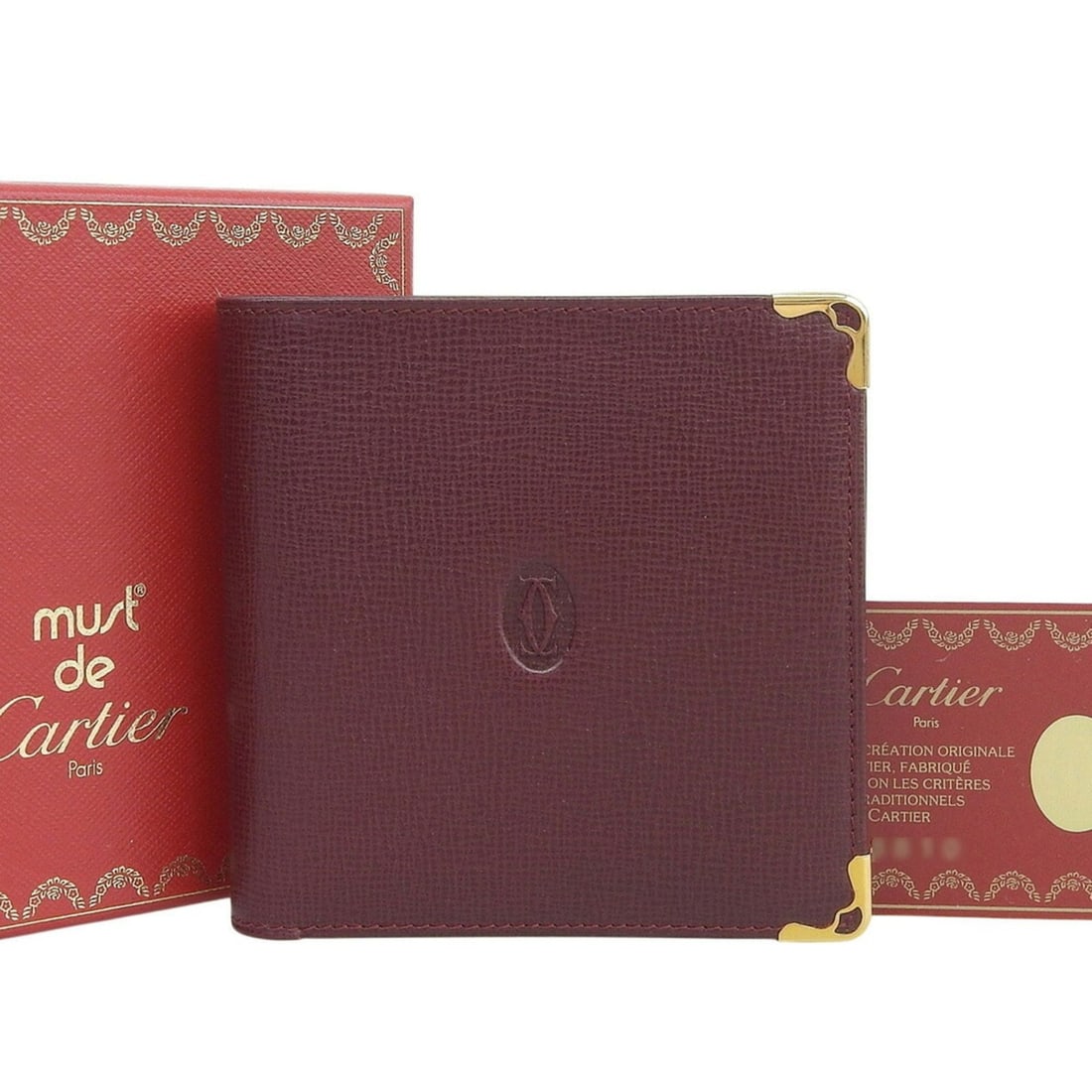 Cartier Must Line de Bi-fold Wallet, Leather, Bordeaux (1 of 9)