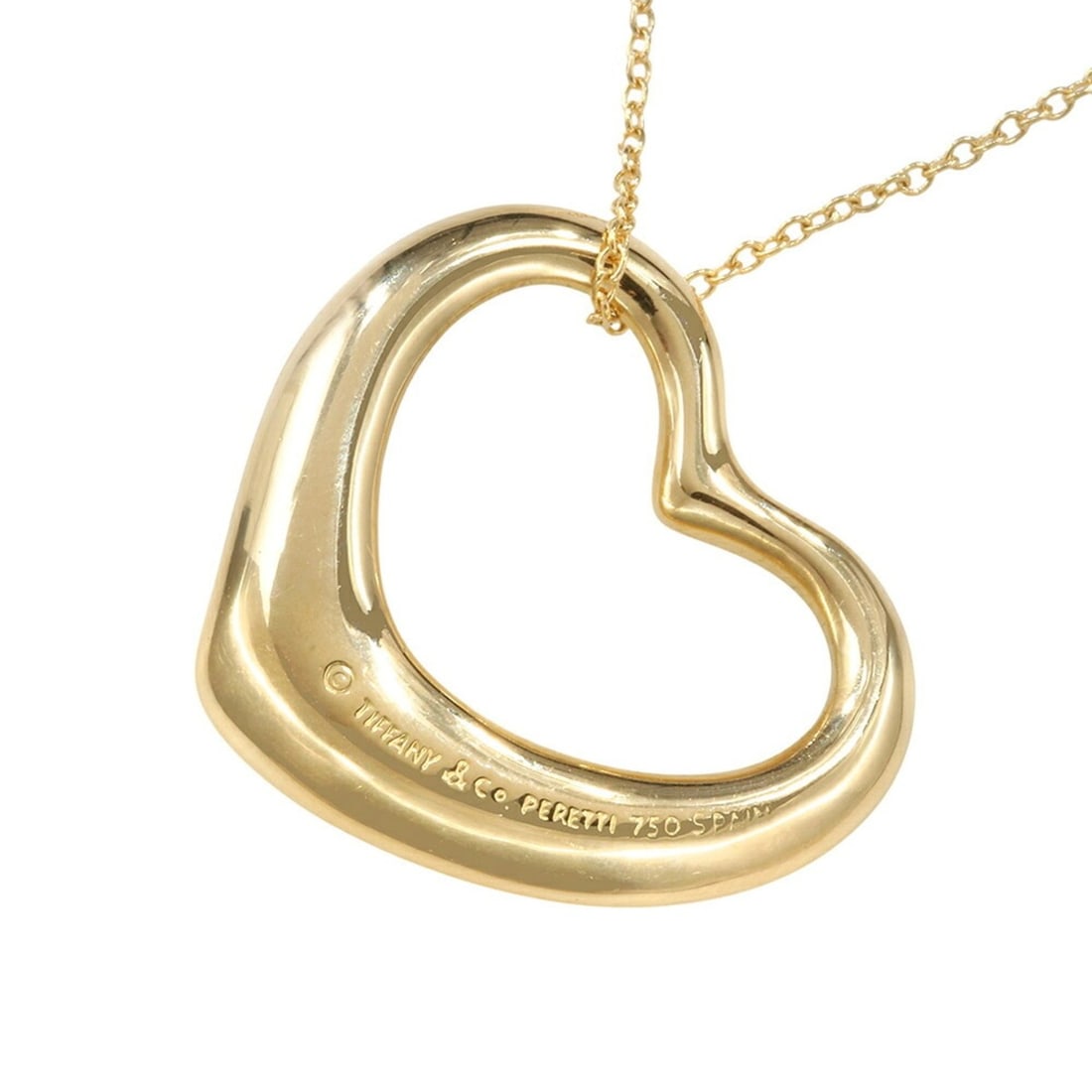 Tiffany & Co. Heart Necklace, approximately 10.2g, K18YG Yellow Gold, Large Size: --- Catalog ---Category: SizePendant Size: 24mm x 27mm / 0.94'' x 1.06''Neck Circumference: 45.5 cm / 17.91''Category: DesignColor: Yellow goldGender: WomenMaterial: Yellow gold (18K)Necklace Type: Ne