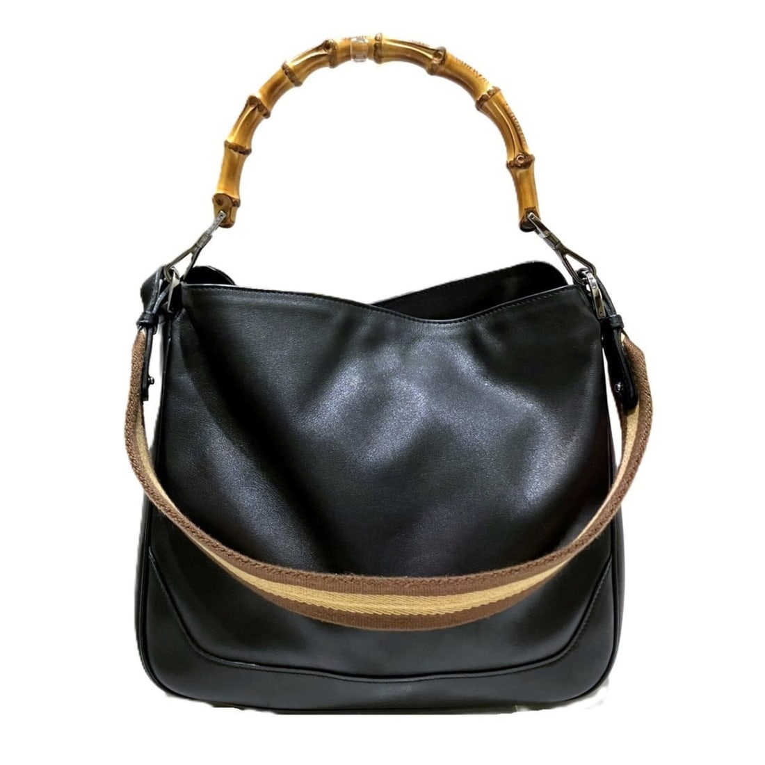 Gucci shoulder bag, bamboo leather, 001-4095 (1 of 14)