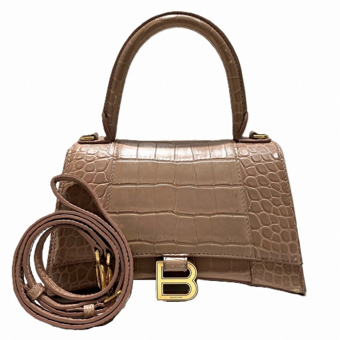 Balenciaga Hourglass Top Handle Small Handbag Leather 593546: --- Catalog ---Category: SizeSize (HxWxD): 13.5cm x 23cm x 10.5cm / 5.31'' x 9.05'' x 4.13''Category: DesignType: HandbagColor: BeigeGender: WomenMaterial: Leather Category: GeneralMPN: 593546Brand: B