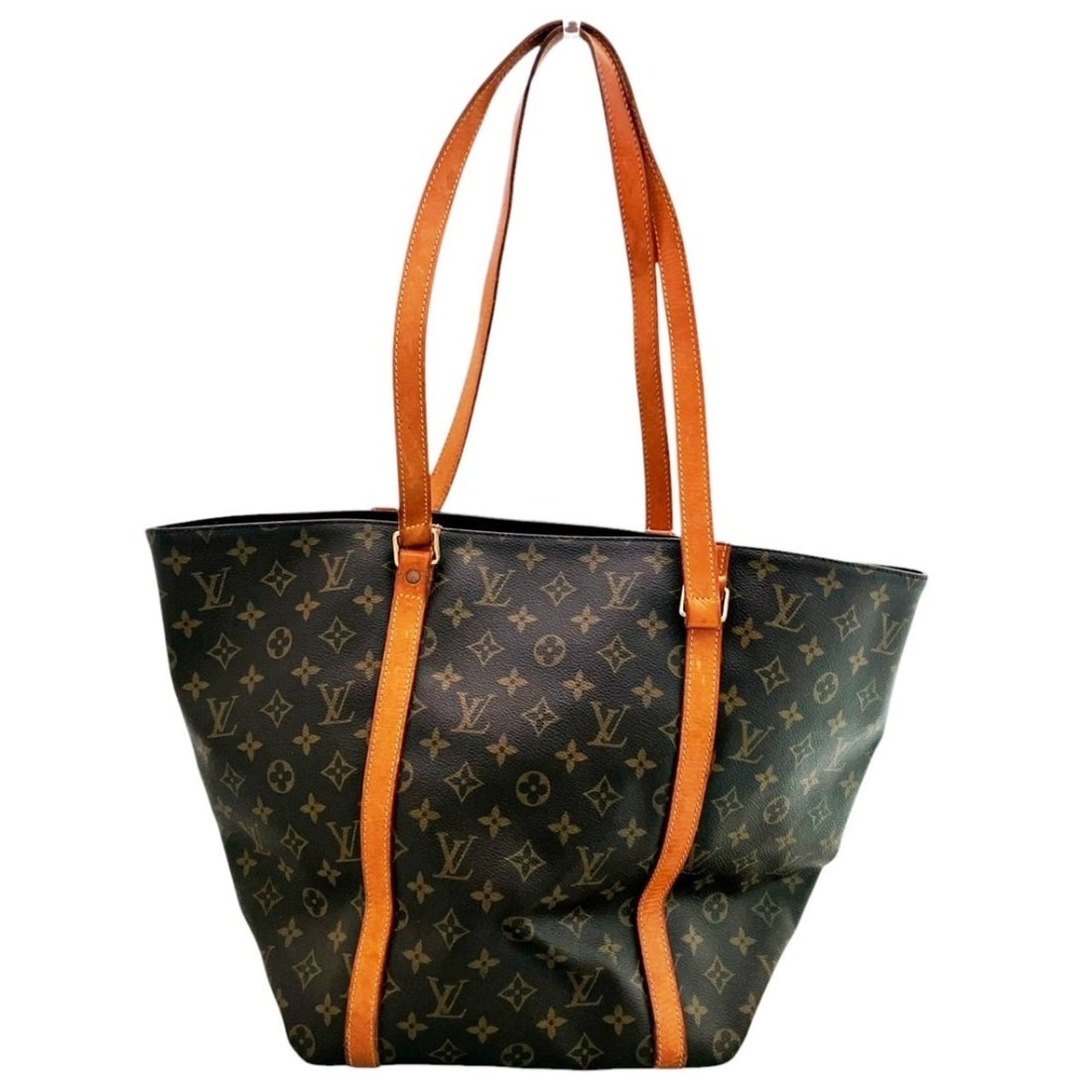 Louis Vuitton Sac Shopping Tote Bag, Monogram Canvas, M51108: --- Catalog ---Category: SizeSize (HxWxD): 34cm x 28cm x 14cm / 13.38'' x 11.02'' x 5.51''Category: DesignType: Tote bagColor: BrownGender: WomenMaterial: Monogram Outer Pocket: Zipper pocket Category