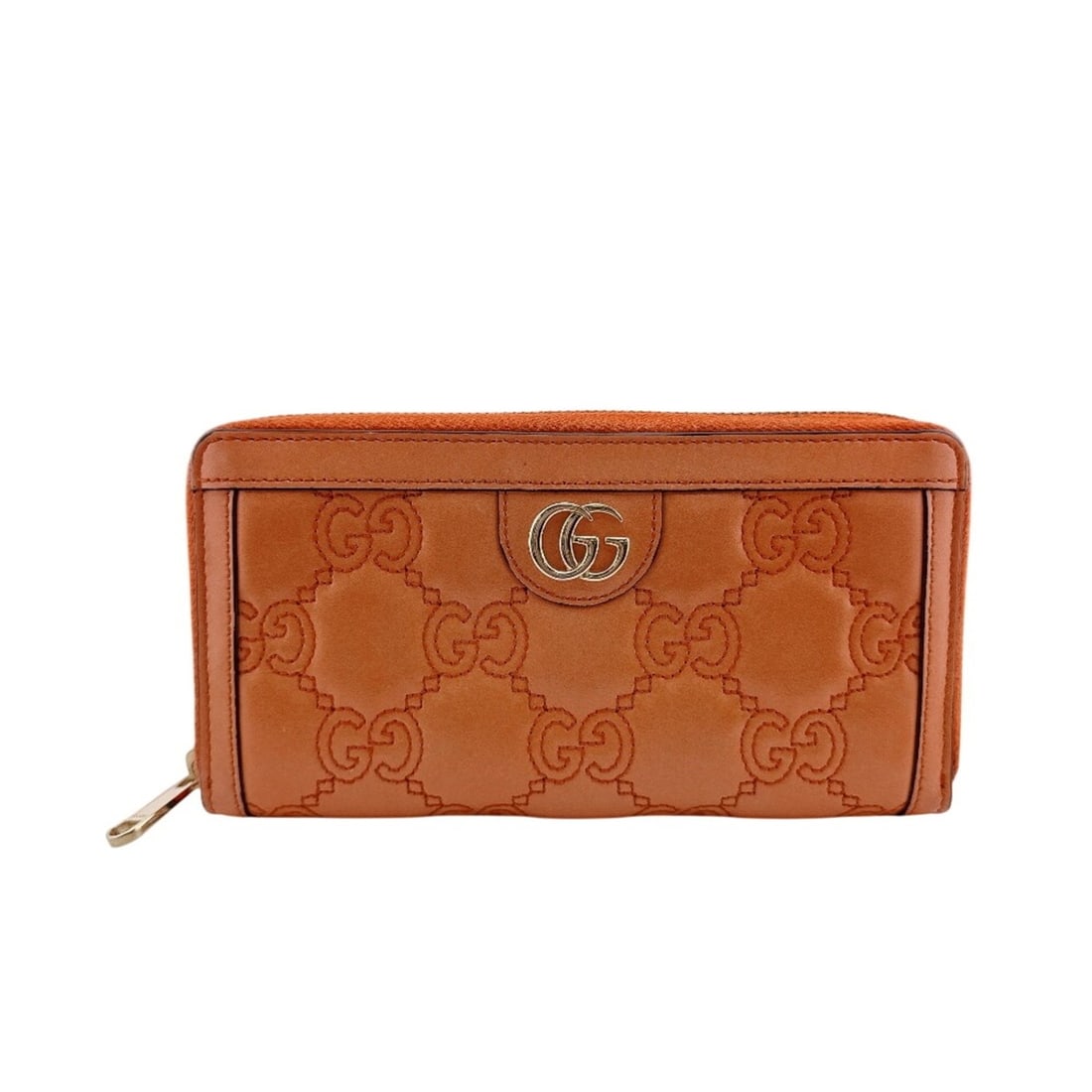 GUCCI 723784 Round Zipper GG Matelassé Long Wallet Orange: --- Catalog ---Category: SizeSize (HxWxD): 10.5cm x 19cm / 4.13'' x 7.48''Category: DesignType: Long wallet (bi-fold)Color: OrangeGender: WomenMaterial: Leather Category: GeneralMPN: 723784Brand: Gucc