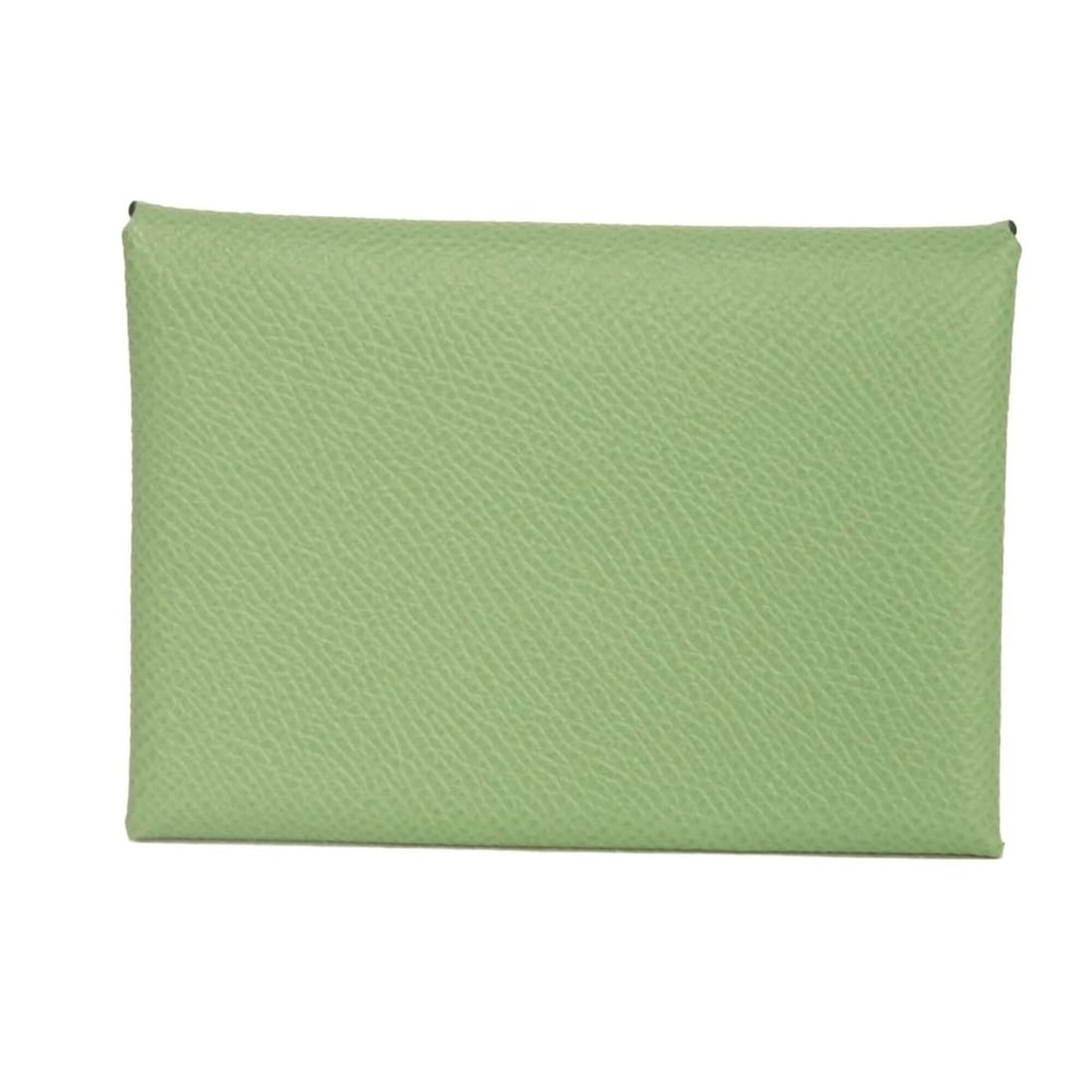 Hermes Calvi Duo Coin Case, Calfskin Pastel Green, Card Veau Epsom Leather, Vert Cricket, 083035CK,: --- Catalog ---Category: SizeSize (HxWxD): 7.4cm x 10.5cm x 2cm / 2.91'' x 4.13'' x 0.78''Category: DesignType: Coin purse/coin caseColor: Green, VertGender: Men,WomenMaterial: Epsom leather Category: