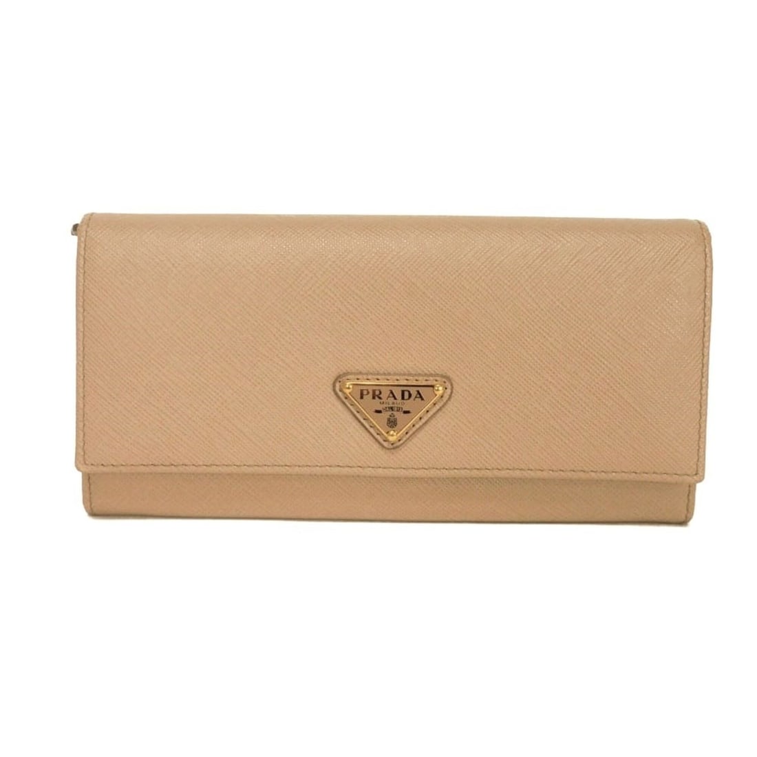 Prada PRADA Long Wallet, Saffiano Leather, Flap Closure, Beige, Double Snap RFID, IC, Triangle Logo,: --- Catalog ---Category: SizeSize (HxWxD): 9.3cm x 19cm x 2.8cm / 3.66'' x 7.48'' x 1.1''Category: DesignType: Long wallet (bi-fold)Color: BeigeGender: Men,WomenMaterial: Saffiano Lux Category: Genera