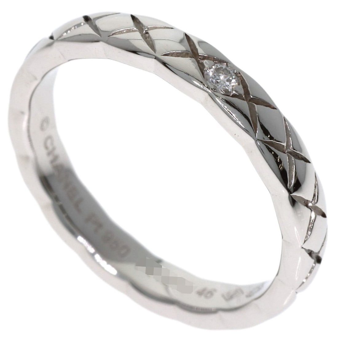 Chanel Coco Crush Small 1P Diamond Ring #46 Platinum PT950 Women's CHANEL: --- Catalog ---Category: SizeJP Size: 6US Size: 3.5Category: DesignType: Band ringGender: WomenMaterial: Platinum 950Category: GeneralBrand: Chanel--- Item List ---Section: ConditionRanking: Rank A Us