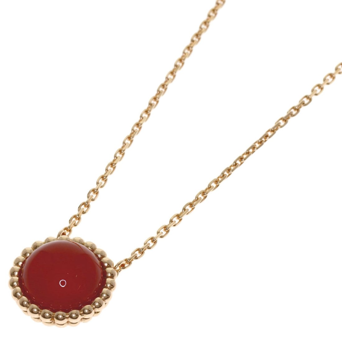 Van Cleef & Arpels Perlee Couleurs Carnelian Necklace, 18K Pink Gold, Women's.: --- Catalog ---Category: SizePendant Size: 13.2mm x 13mm / 0.51'' x 0.51''Neck Circumference: 42 cm / 16.53''Category: DesignGender: WomenMaterial: Pink gold (18K)Necklace Type: NecklaceCategory: Gene