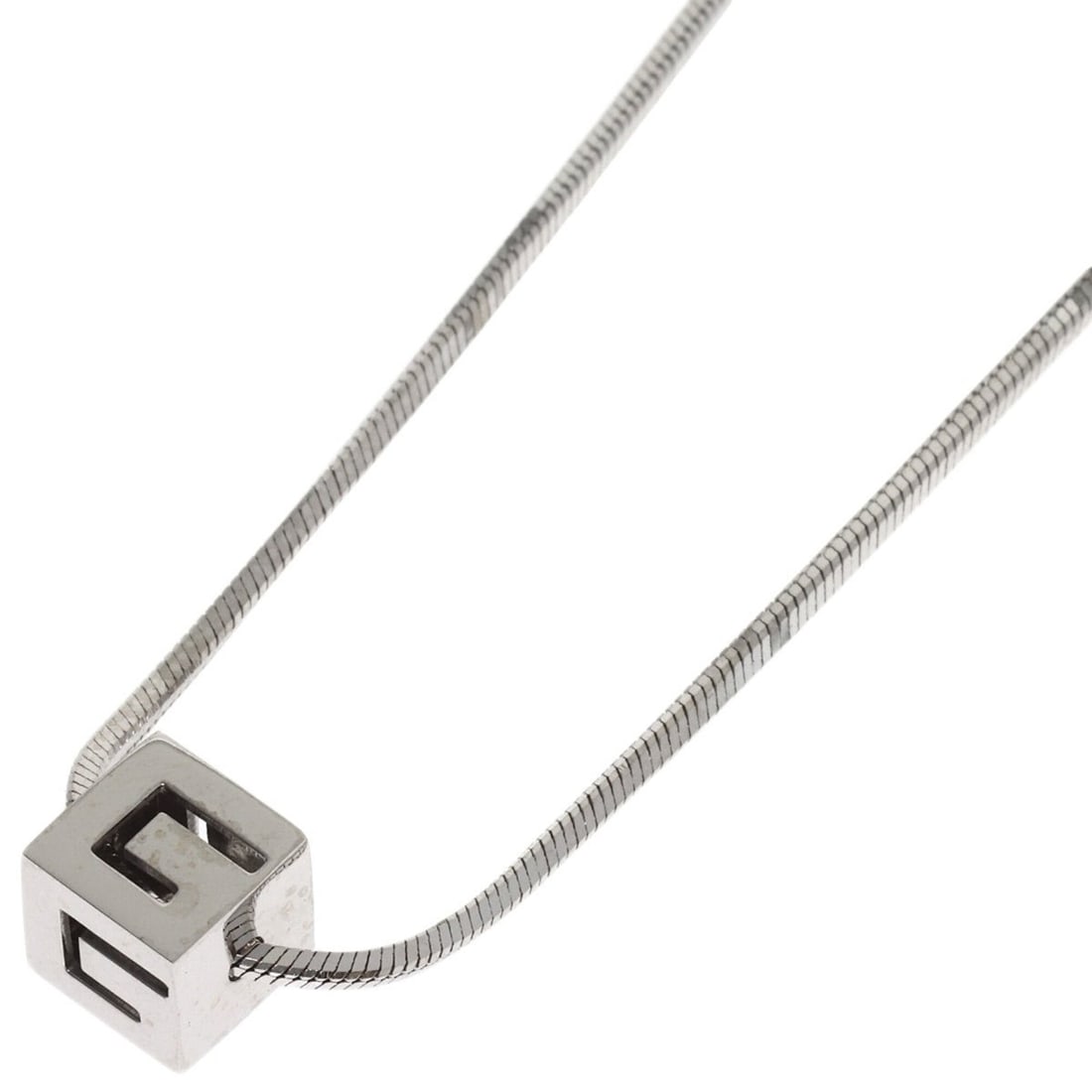 Gucci Logo Cube Necklace 18K White Gold Women's GUCCI (1 of 7)