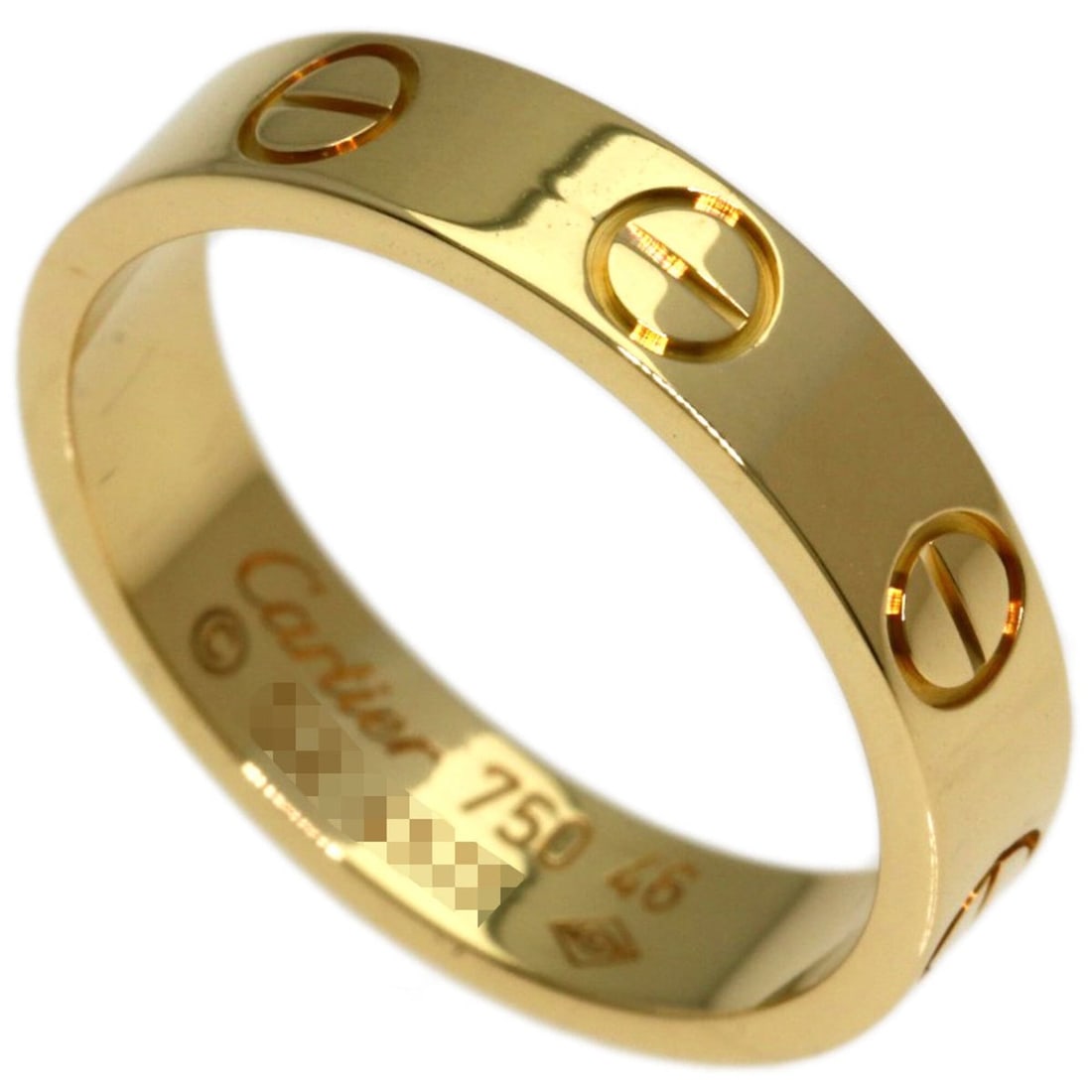 Cartier Mini Love Ring #46, 18K Yellow Gold, Women's Ring.: --- Catalog ---Category: SizeJP Size: 6US Size: 3.5Category: DesignType: Band ringGender: WomenMaterial: Yellow gold (18K)Category: GeneralBrand: Cartier--- Item List ---Section: ConditionRanking: Ran