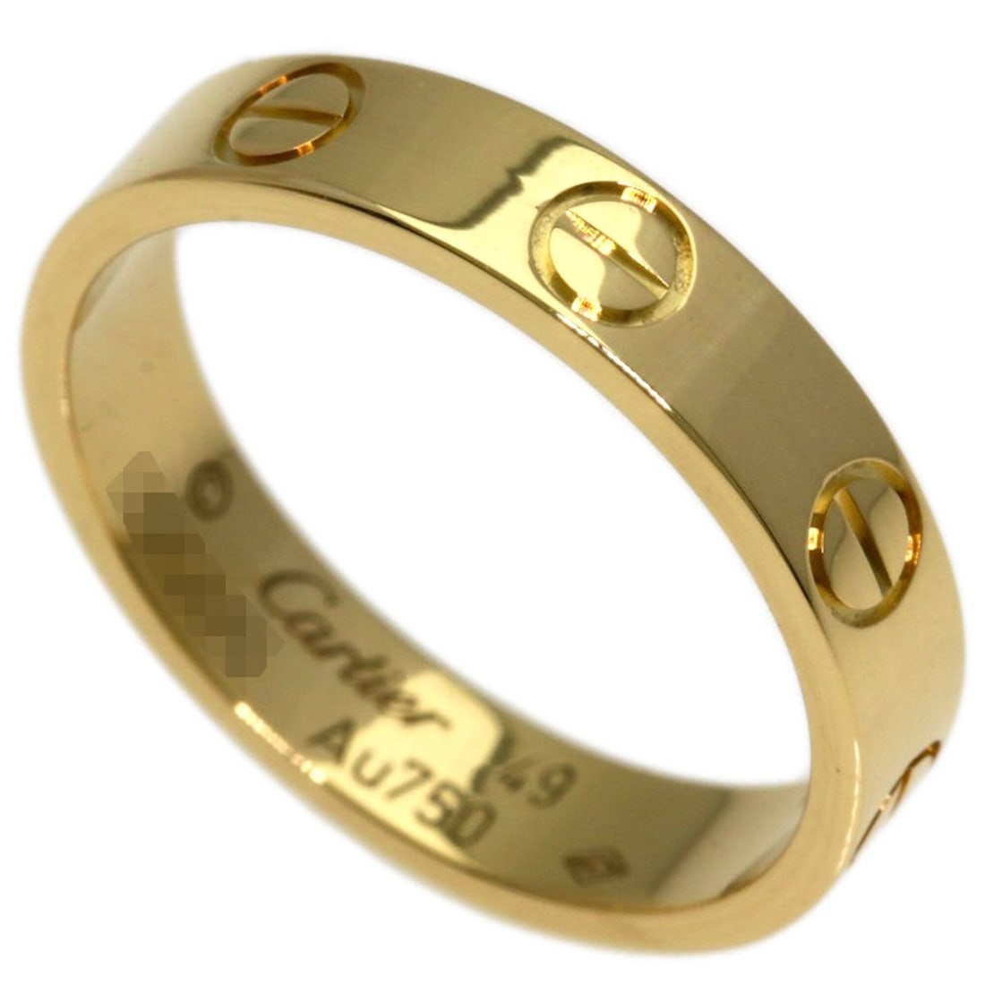 Cartier Mini Love Ring #49, 18K Yellow Gold, Women's Ring, CARTIER: --- Catalog ---Category: SizeJP Size: 9US Size: 5Category: DesignType: Band ringGender: WomenMaterial: Yellow gold (18K)Category: GeneralBrand: Cartier--- Item List ---Section: ConditionRanking: Rank 