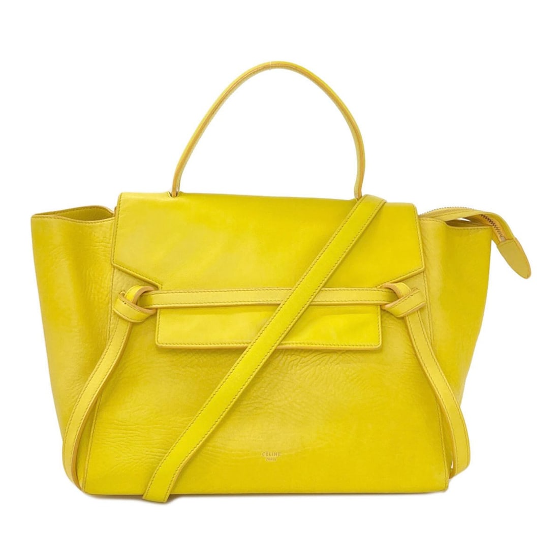 Celine Belt Bag Mini 2-Way Handbag Calfskin Women's CELINE: --- Catalog ---Category: SizeSize (HxWxD): 24cm x 41cm x 16cm / 9.44'' x 16.14'' x 6.29''Strap Length: 78cm / 30.7''Handle Length: 29cm / 11.41''Category: DesignType: HandbagColor: YellowGender: Women