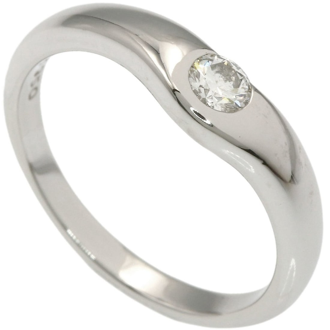 Tiffany & Co. Curved Band 1P Diamond Ring, Platinum PT950, Women's Ring.: --- Catalog ---Category: SizeJP Size: 14US Size: 7Category: DesignType: Band ringStone: DiamondGender: WomenMaterial: Platinum 950Category: GeneralBrand: Tiffany--- Item List ---Section: ConditionRank