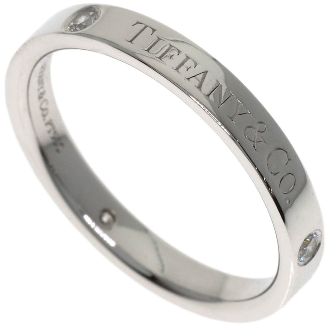 Tiffany & Co. Flat Band 3-Piece Diamond Ring, Platinum PT950, Women's Ring. (1 of 8)