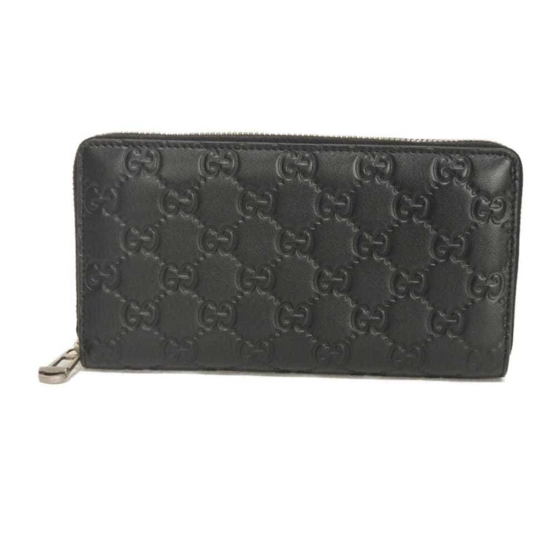 Gucci GUCCI Long Wallet Guccissima Zip Around Round Zipper GG Simma Embossed Black 860868 AAFDV 1000 (1 of 16)