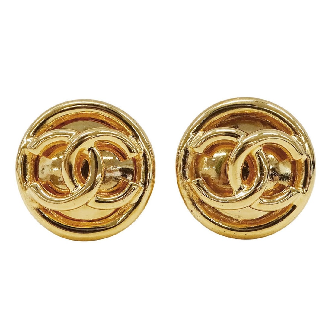 Chanel CHANEL Earrings for Women, Gold, Brand Name, Large, Both Ears, Coco Mark, Eye-catching, 93P: --- Catalog ---Category: SizeSize (HxWxD): 26.60mm x 26.50mm / 1.05'' x 1.04''Category: DesignType: Clip earringsColor: GoldGender: WomenMaterial: Gold platingCategory: GeneralBrand: ChanelCountry of 