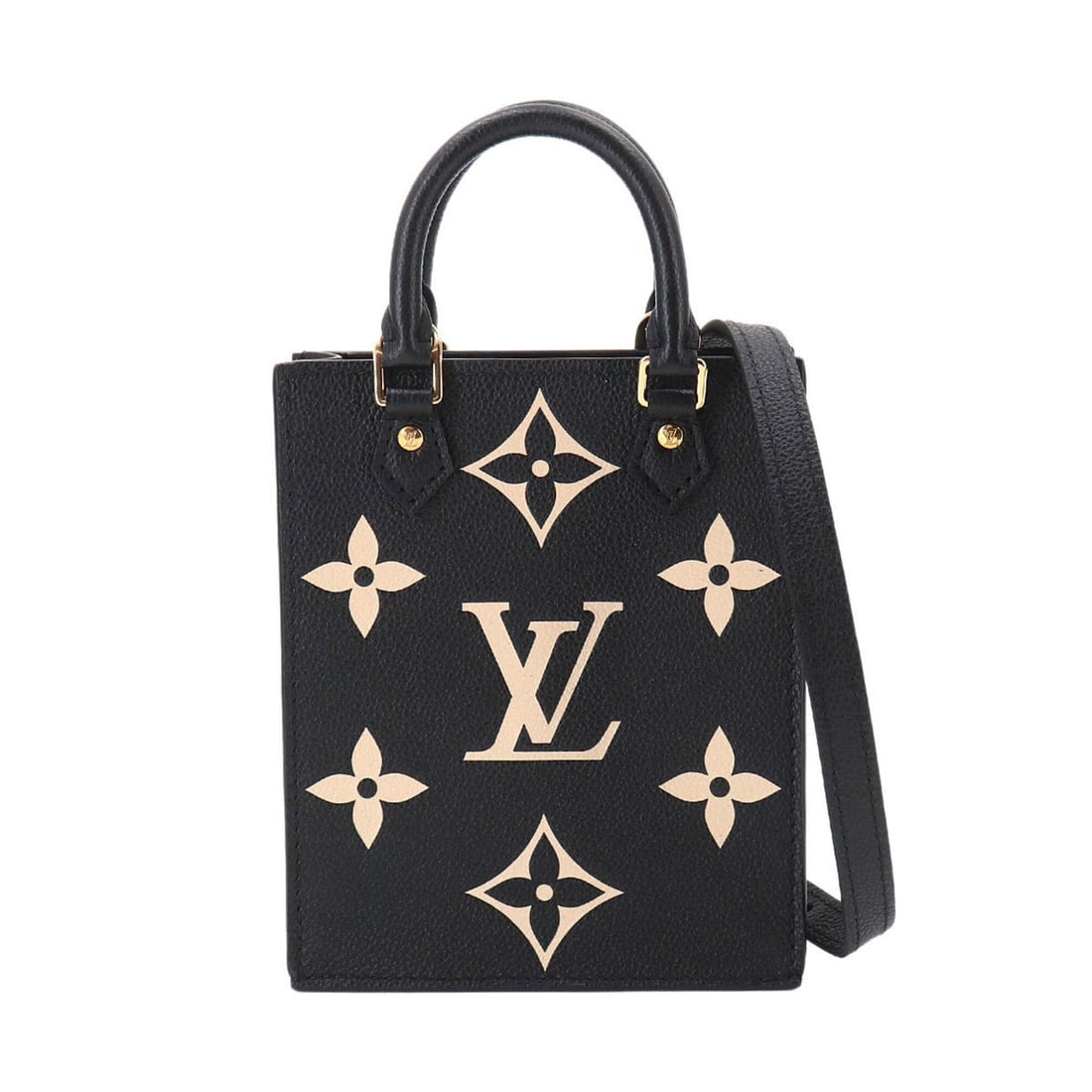 Louis Vuitton Petite Sac Plat, bicolor, Monogram Empreinte, 2-way handbag/shoulder bag, leather,: --- Catalog ---Category: SizeWeight: 240g / 8.46oz.Size (HxWxD): 17cm x 14cm x 5cm / 6.69'' x 5.51'' x 1.96''Strap Length: 95cm - 110cm / 37.4'' - 43.3''Handle Length: 18.5cm / 7.28''Category: DesignT