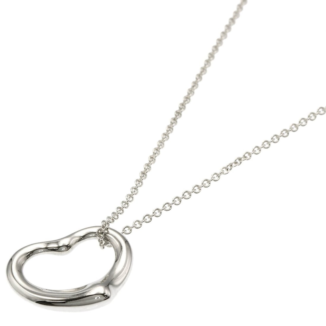 Tiffany & Co. Open Heart Necklace, Silver, Women's.: --- Catalog ---Category: SizePendant Size: 19.7mm x 21.6mm / 0.77'' x 0.85''Neck Circumference: 40 cm / 15.74''Category: DesignGender: WomenMaterial: SilverNecklace Type: NecklaceCategory: GeneralBran