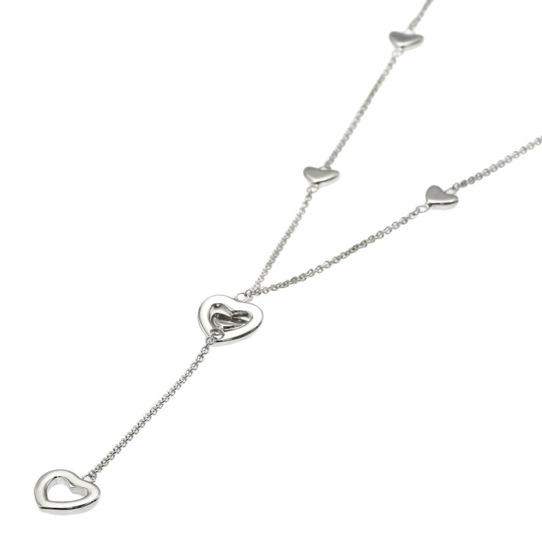Tiffany & Co. Heart Link Lariat Necklace, Silver, Women's.: --- Catalog ---Category: SizePendant Size: 10mm x 11.2mm / 0.39'' x 0.44''Neck Circumference: 48 cm / 18.89''Category: DesignGender: WomenMaterial: SilverNecklace Type: NecklaceCategory: GeneralBrand: