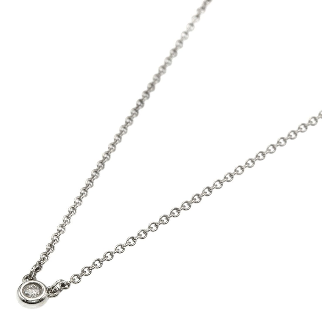Tiffany & Co. By the Yard Diamond Necklace, Silver, Women's.: --- Catalog ---Category: SizePendant Size: 3.6mm x 3.6mm / 0.14'' x 0.14''Neck Circumference: 38.5 cm / 15.15''Category: DesignStone: DiamondGender: WomenMaterial: SilverNecklace Type: NecklaceCategor