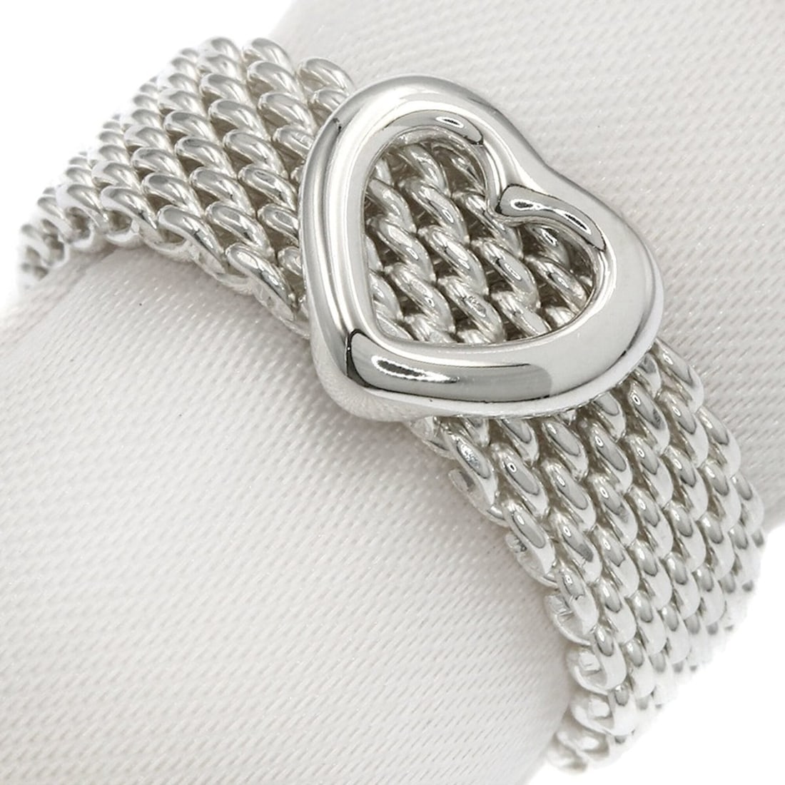 Tiffany & Co. Mesh Heart Ring, Silver, Women's.: --- Catalog ---Category: SizeJP Size: 12US Size: 6.5Category: DesignType: Band ringGender: WomenMaterial: SilverCategory: GeneralBrand: Tiffany--- Item List ---Section: ConditionRanking: Rank A Used -