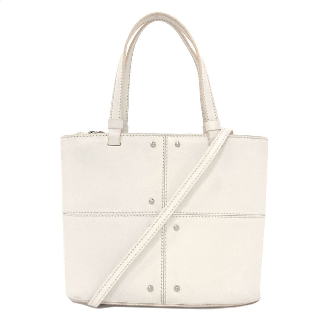 Tod's 2-Way Leather Handbag for Women: --- Catalog ---Category: SizeSize (HxWxD): 16cm x 21.5cm x 8cm / 6.29'' x 8.46'' x 3.14''Category: DesignType: HandbagColor: WhiteGender: WomenMaterial: Leather Category: GeneralBrand: Tod's--- Item L