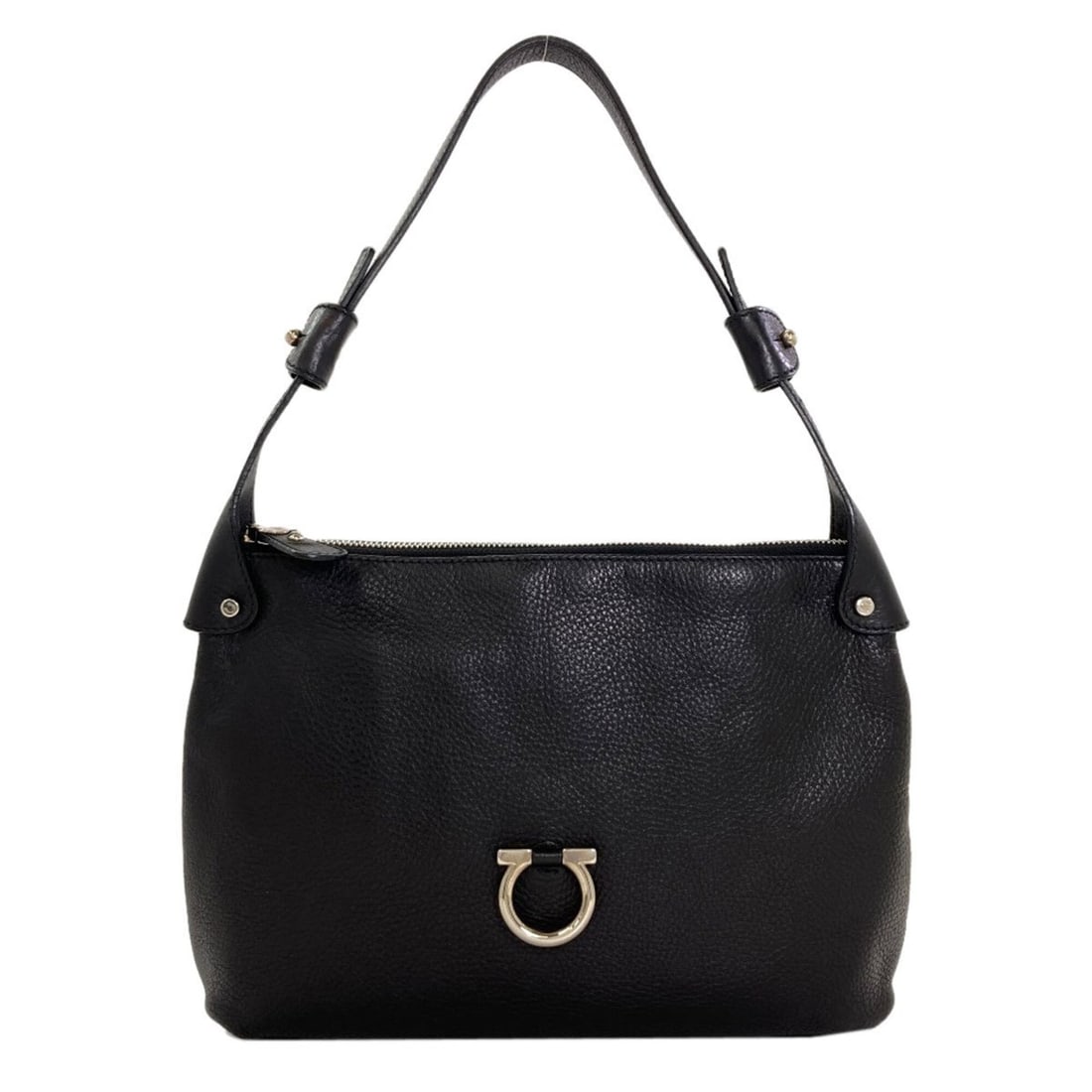 Salvatore Ferragamo Gancini Shoulder Bag, Leather, Women's: --- Catalog ---Category: SizeSize (HxWxD): 23.5cm x 27cm / 9.25'' x 10.62''Category: DesignType: Shoulder bagColor: BlackGender: WomenMaterial: Leather Category: GeneralBrand: Salvatore Ferragamo--- I