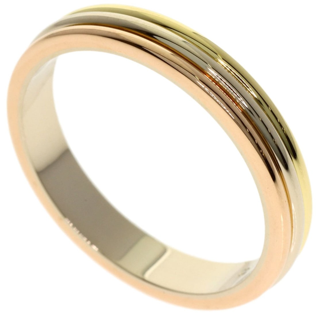 Cartier 3-color #62 ring in 18K yellow gold/18K rose white gold for women.: --- Catalog ---Category: SizeJP Size: 22US Size: 10.5Category: DesignType: Band ringGender: WomenMaterial: Pink gold (18K), White gold (18K), Yellow gold (18K)Category: GeneralBrand: Cartier--- Item L