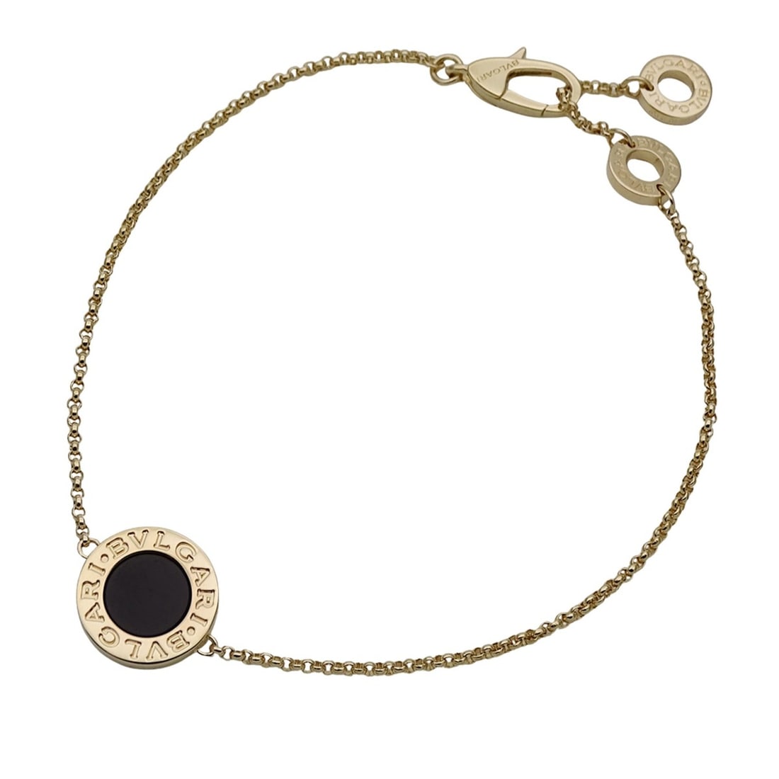 Bulgari BVLGARI Bracelet for Women, Brand Name, 750YG, Onyx, Bulgari, Yellow Gold, SM Size, Jewelry: --- Catalog ---Category: SizeLength: 17.5cm / 6.88''Category: DesignType: Charm braceletColor: GoldGender: WomenMaterial: Yellow gold (18K)Category: GeneralBrand: BvlgariCountry of Origin: Italy--- It