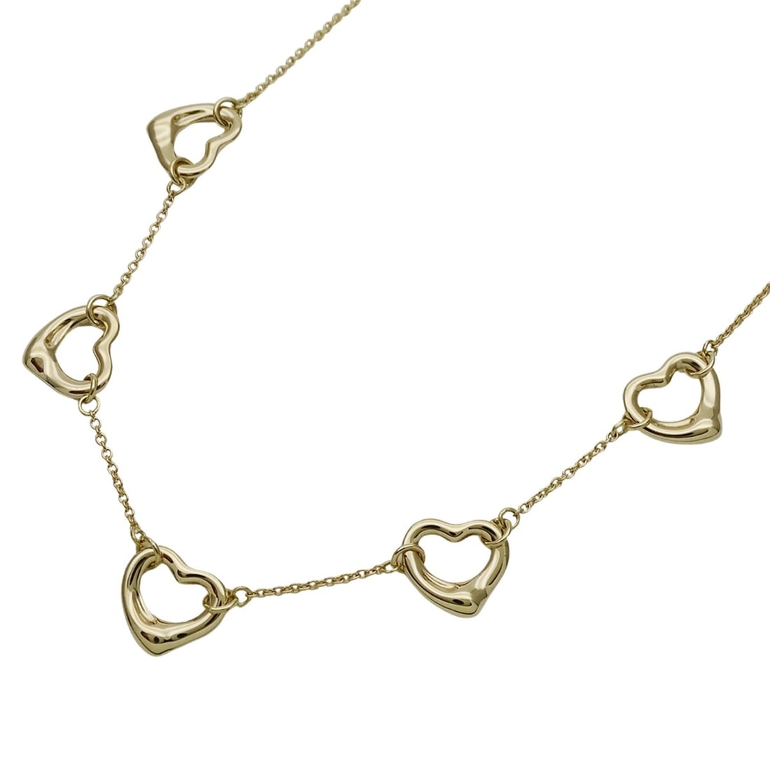 Tiffany & Co. Women's Necklace, 750YG, Elsa Peretti Open Heart Design, 5-Piece Yellow Gold Jewelry: --- Catalog ---Category: SizePendant Size: 9.6mm x 10.6mm / 0.37'' x 0.41''Neck Circumference: 42 cm / 16.53''Category: DesignColor: GoldGender: WomenMaterial: Yellow gold (18K)Necklace Type: Necklace