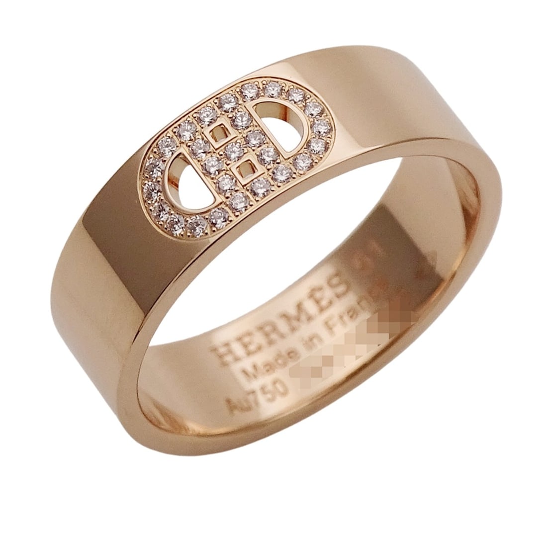 Hermes HERMES Ring for Women, Brand Ring, 750PG Diamond H. d'Ancre PM Pink Gold, Size #51 (approx.: --- Catalog ---Category: SizeUS Size: 6Brand Size: 51Category: DesignType: Band ringColor: Pink goldGender: WomenMaterial: Pink gold (18K)Category: GeneralBrand: HermesCountry of Origin: France--- Ite