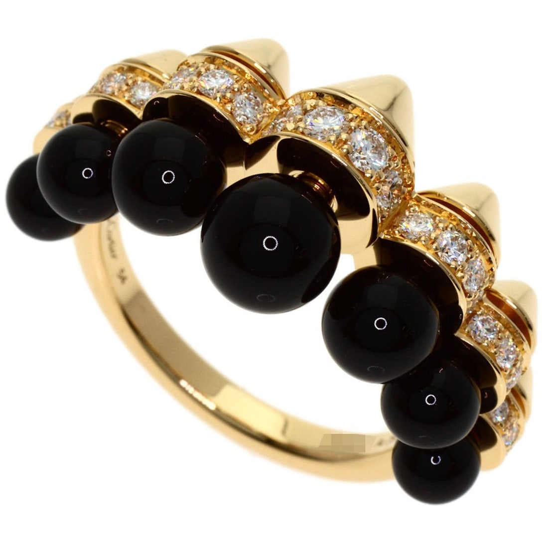 Cartier Clash de Onyx Diamond Ring #54 18K Pink Gold Women's CARTIER: --- Catalog ---Category: SizeJP Size: 14US Size: 7Category: DesignType: Band ringStone: Diamond, OnyxGender: WomenMaterial: Pink gold (18K)Category: GeneralBrand: Cartier--- Item List ---Section: Cond
