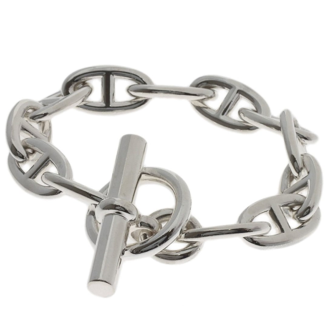 Hermes Chaine d'Ancre GM 12-link bracelet, silver, women's.: --- Catalog ---Category: SizeLength: 16cm / 6.29''Category: DesignType: Charm braceletGender: WomenMaterial: SilverCategory: GeneralBrand: Hermes--- Item List ---Section: ConditionRanking: Rank A Used