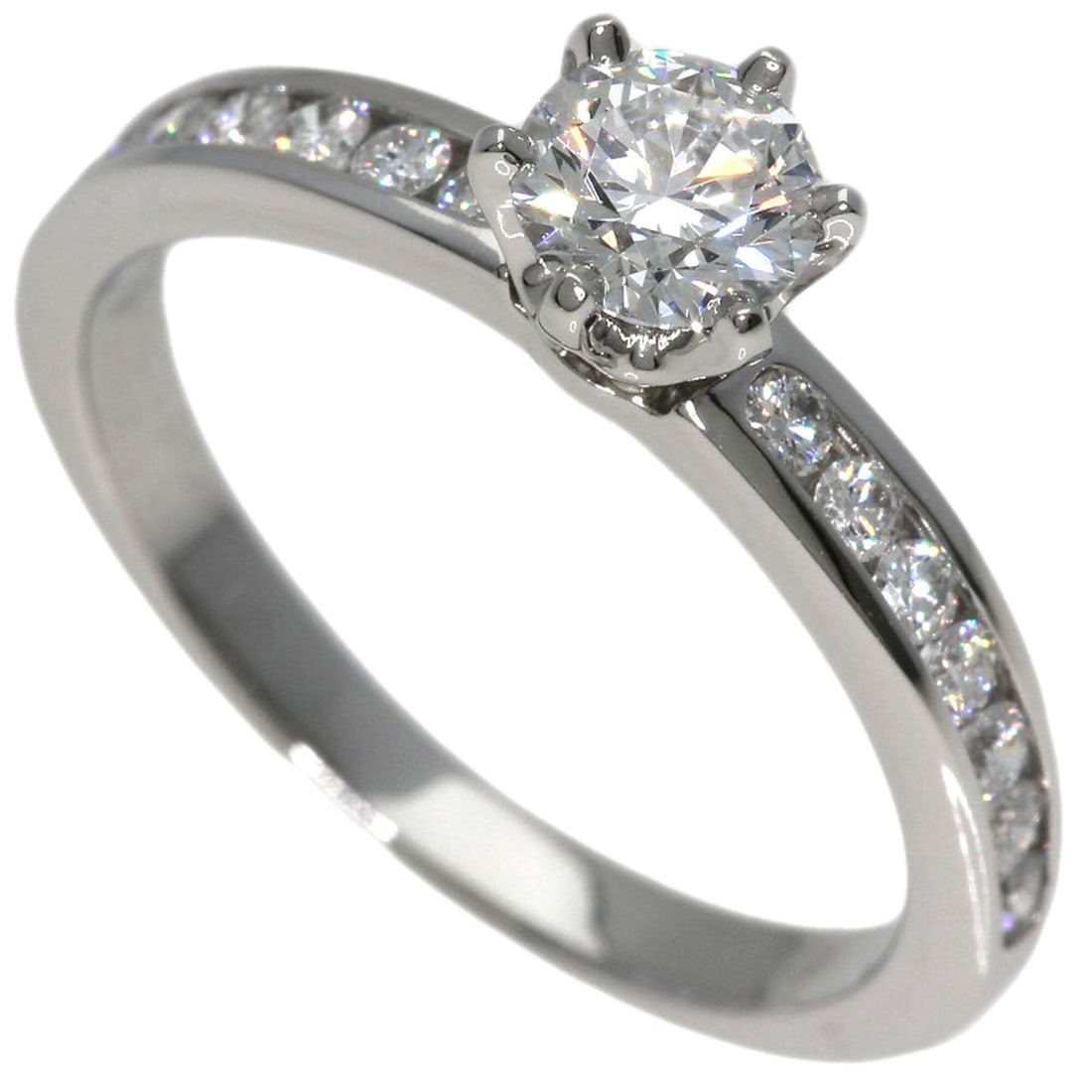 Tiffany & Co. Solitaire Diamond Ring, Platinum PT950, Women's.: --- Catalog ---Category: SizeJP Size: 10US Size: 5.5Category: DesignType: Band ringStone: DiamondGender: WomenMaterial: Platinum 950Category: GeneralBrand: Tiffany--- Item List ---Section: ConditionRa
